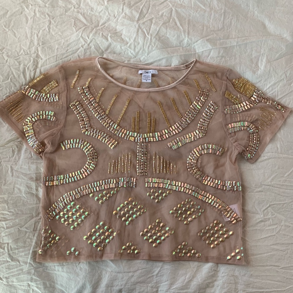 Sheer Jewelled Top